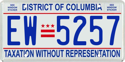 DC license plate EW5257