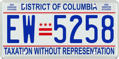 DC license plate EW5258