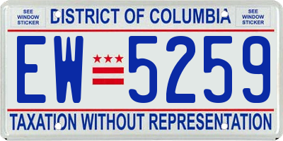 DC license plate EW5259