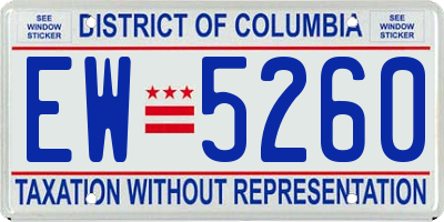 DC license plate EW5260