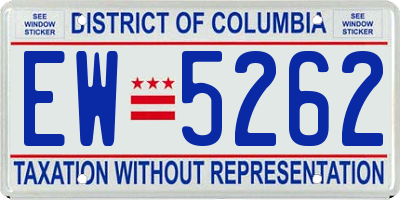 DC license plate EW5262