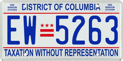 DC license plate EW5263