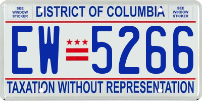 DC license plate EW5266