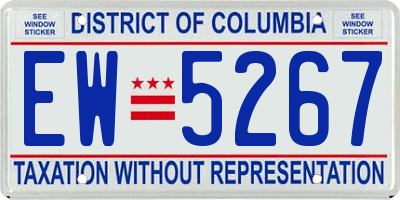 DC license plate EW5267