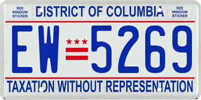 DC license plate EW5269