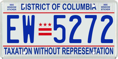 DC license plate EW5272