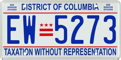 DC license plate EW5273