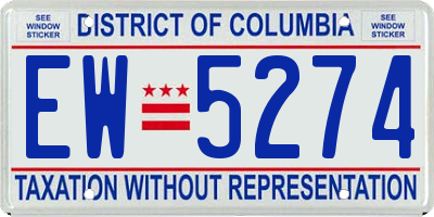 DC license plate EW5274