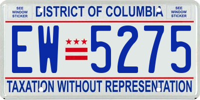 DC license plate EW5275