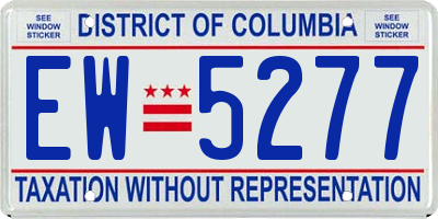 DC license plate EW5277