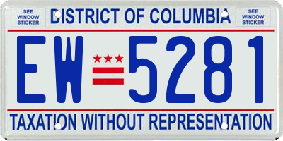 DC license plate EW5281