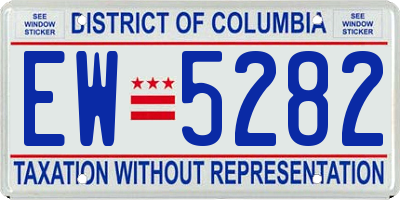 DC license plate EW5282