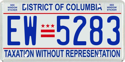 DC license plate EW5283