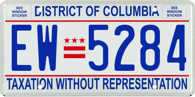 DC license plate EW5284