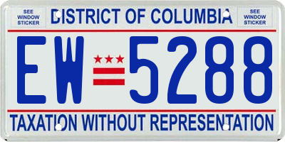 DC license plate EW5288
