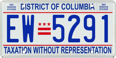 DC license plate EW5291