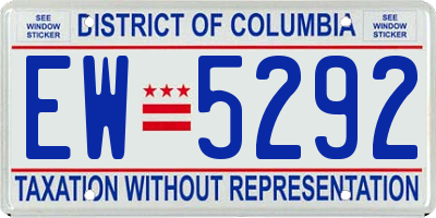 DC license plate EW5292