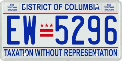 DC license plate EW5296