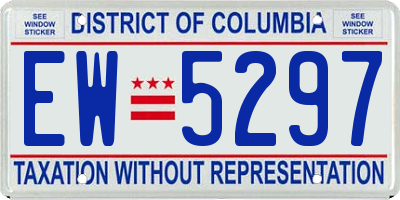 DC license plate EW5297