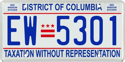 DC license plate EW5301