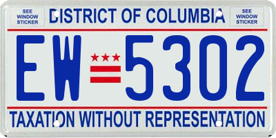 DC license plate EW5302