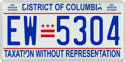 DC license plate EW5304