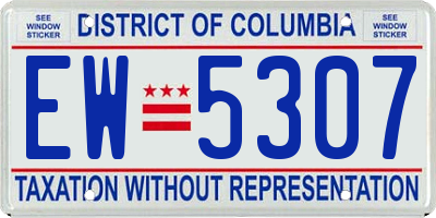 DC license plate EW5307