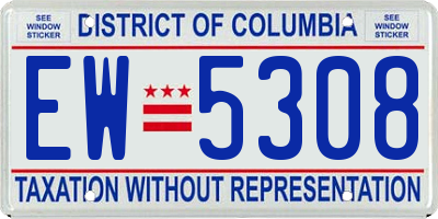 DC license plate EW5308