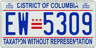 DC license plate EW5309