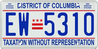 DC license plate EW5310