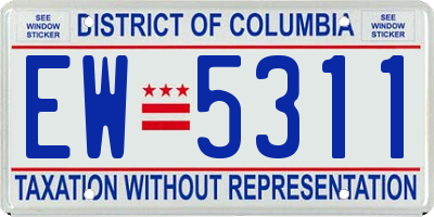 DC license plate EW5311