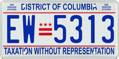 DC license plate EW5313