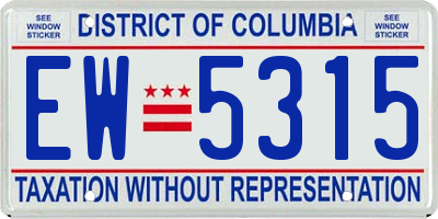 DC license plate EW5315