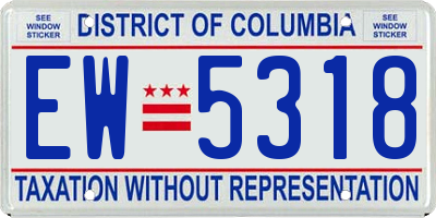 DC license plate EW5318