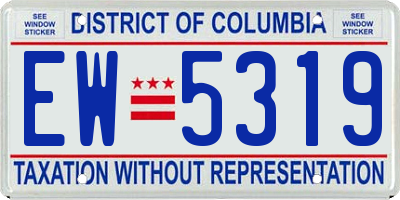 DC license plate EW5319