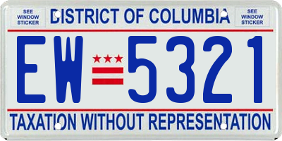 DC license plate EW5321
