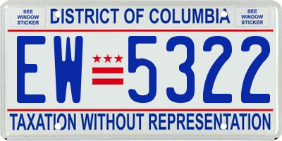 DC license plate EW5322