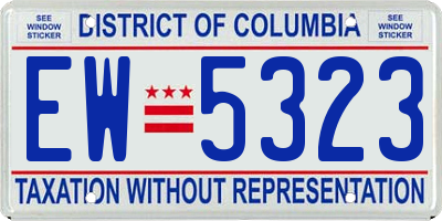 DC license plate EW5323