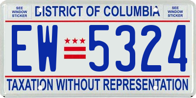 DC license plate EW5324