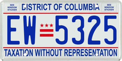 DC license plate EW5325