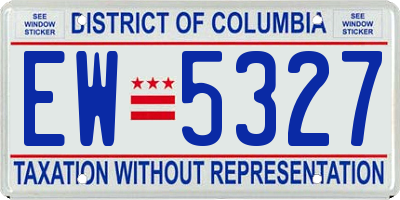 DC license plate EW5327