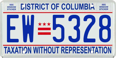 DC license plate EW5328