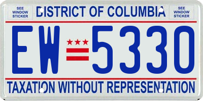 DC license plate EW5330