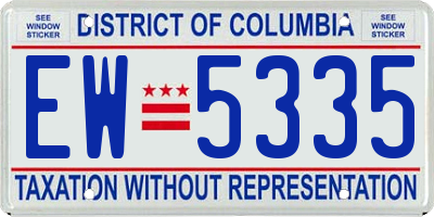 DC license plate EW5335