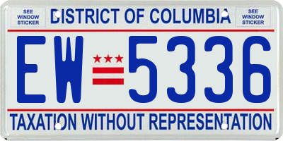 DC license plate EW5336