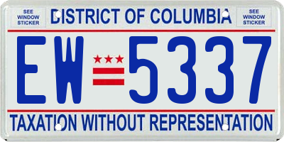 DC license plate EW5337