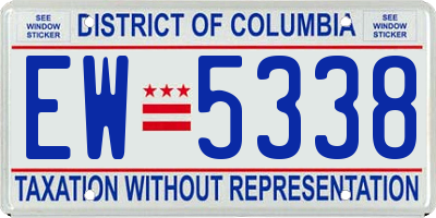 DC license plate EW5338