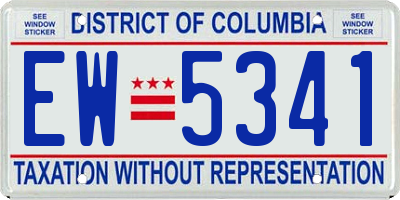 DC license plate EW5341