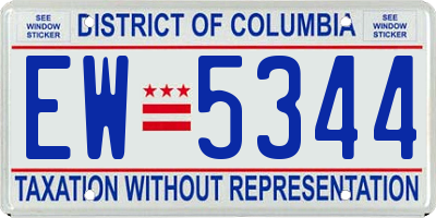 DC license plate EW5344