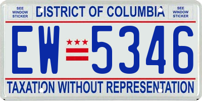 DC license plate EW5346